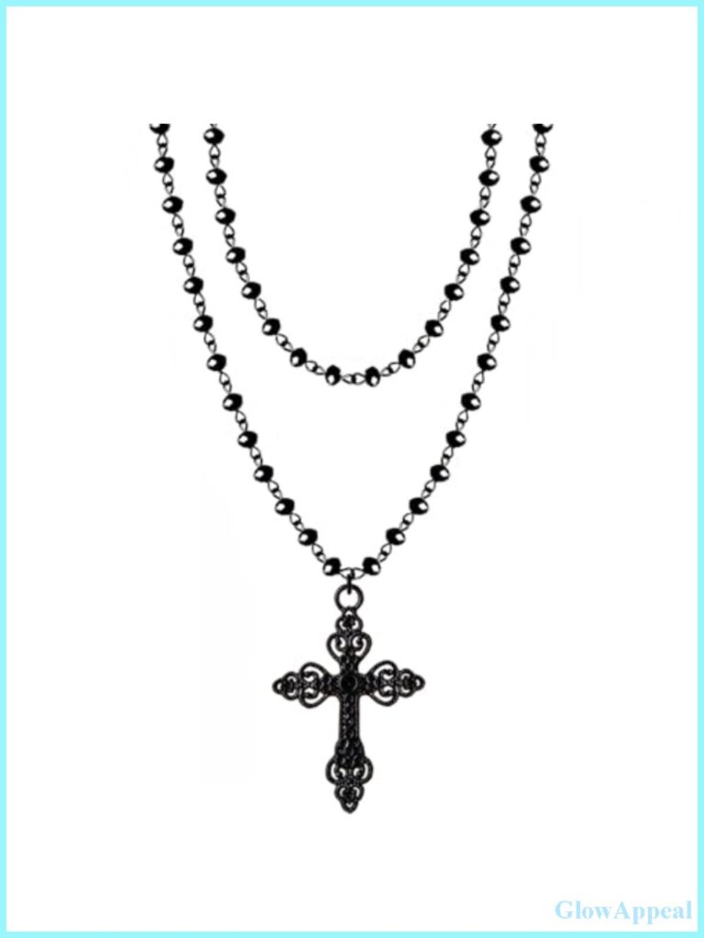 Gothic Cross Pendant Necklace Set Layered Halloween Jewelry